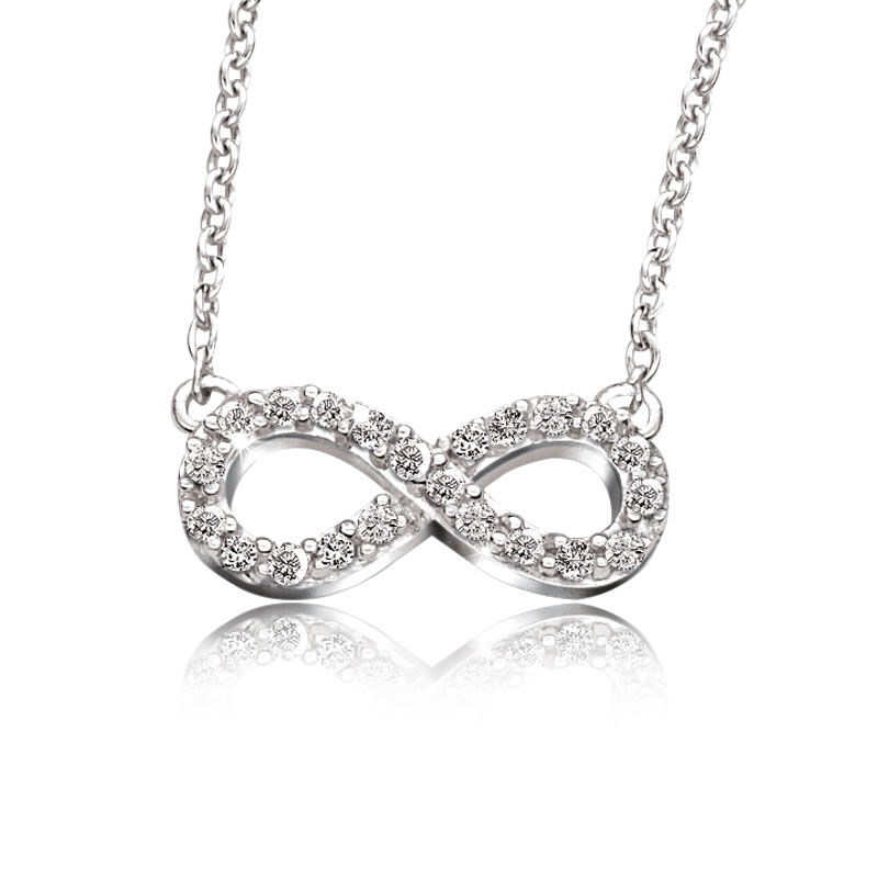 Diamond Infinity Pendant in Sterling Silver image number null