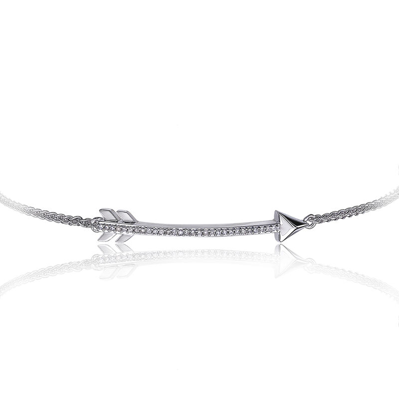 Diamond Arrow Bolo Bracelet in Sterling Silver image number null