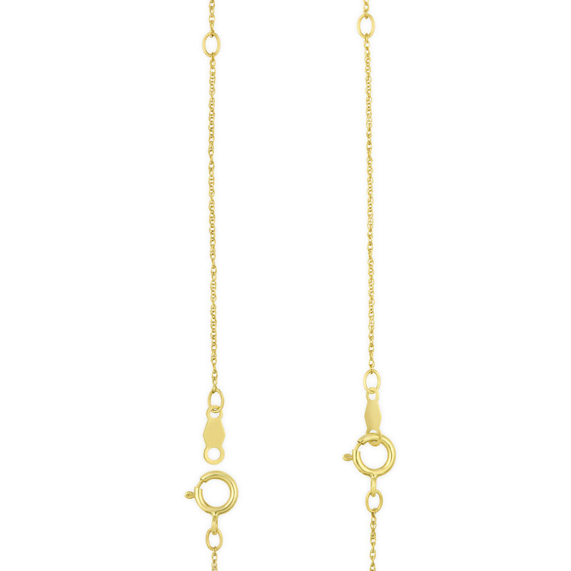 Pink Amethyst and Created Pink Sapphire Diamond Scatter Pendant in 10k Yellow Gold image number null