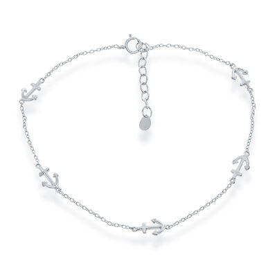 Anchor Fashion Anklet in Sterling Silver