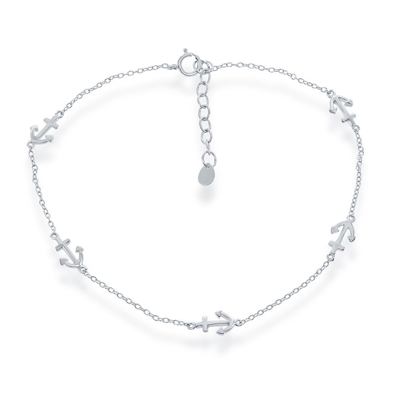 Anchor Fashion Anklet in Sterling Silver image number null