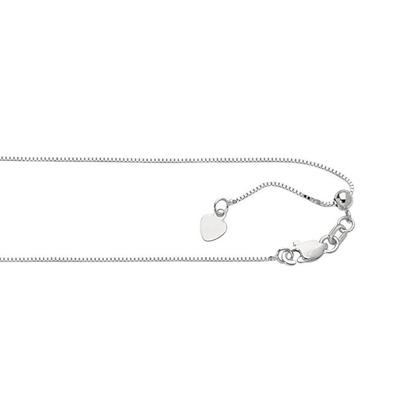 22" Adjustable Box Chain in Sterling Silver image number null