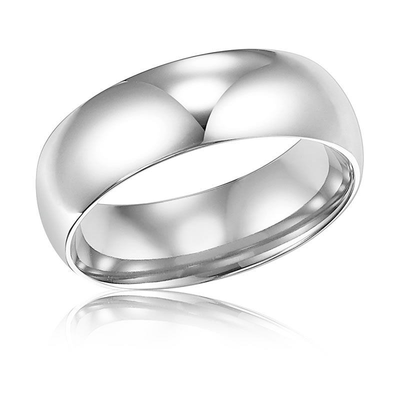 Men's 6mm Comfort Fit Wedding Band in 14k White Gold Size 10 image number null