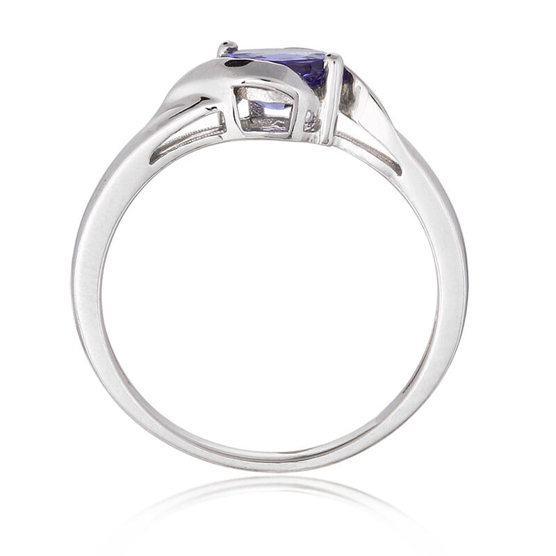 Genuine Oval Tanzanite Ring in Sterling Silver image number null