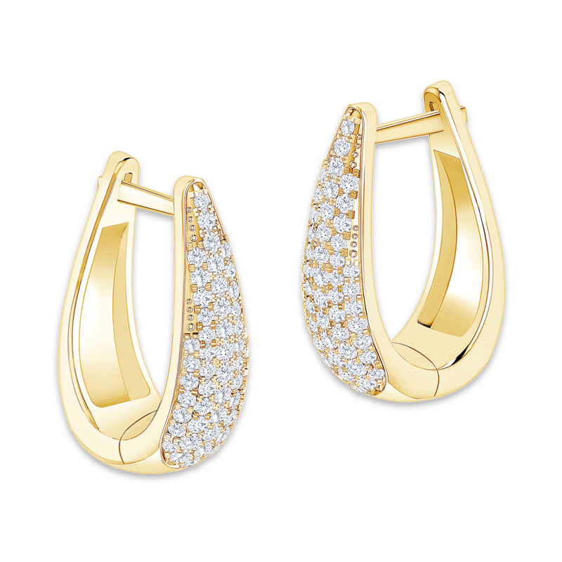 Brilliant-Cut 1ctw. Diamond Fashion Hoops in 10k Yellow Gold image number null