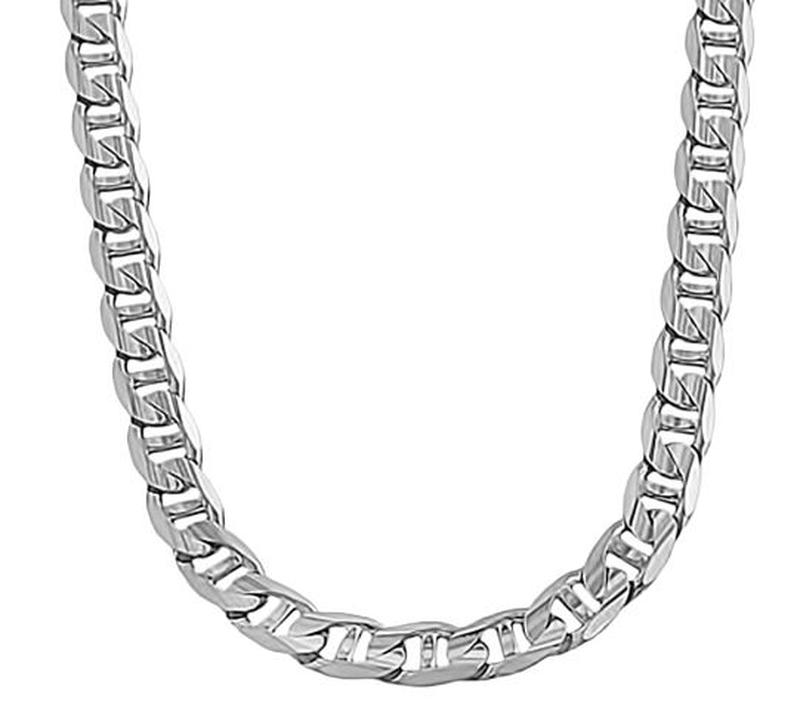 Mariner 5mm Chain 22" in Sterling Silver & Rhodium image number null