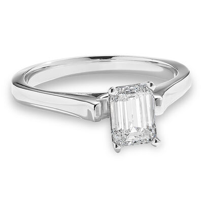 Lab Grown 1/2ct. Diamond Solitaire Emerald-Cut Engagement Ring in 14k White Gold