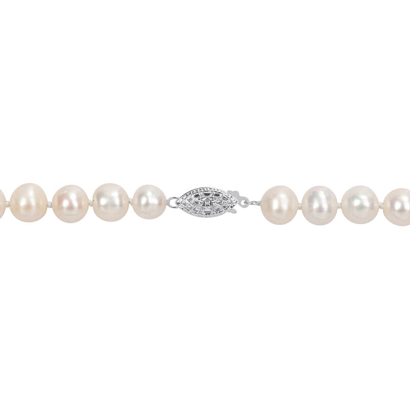 7.5-8mm Multi-Colored White Grey Black Cultured Freshwater Pearl Necklace 17.5" image number null