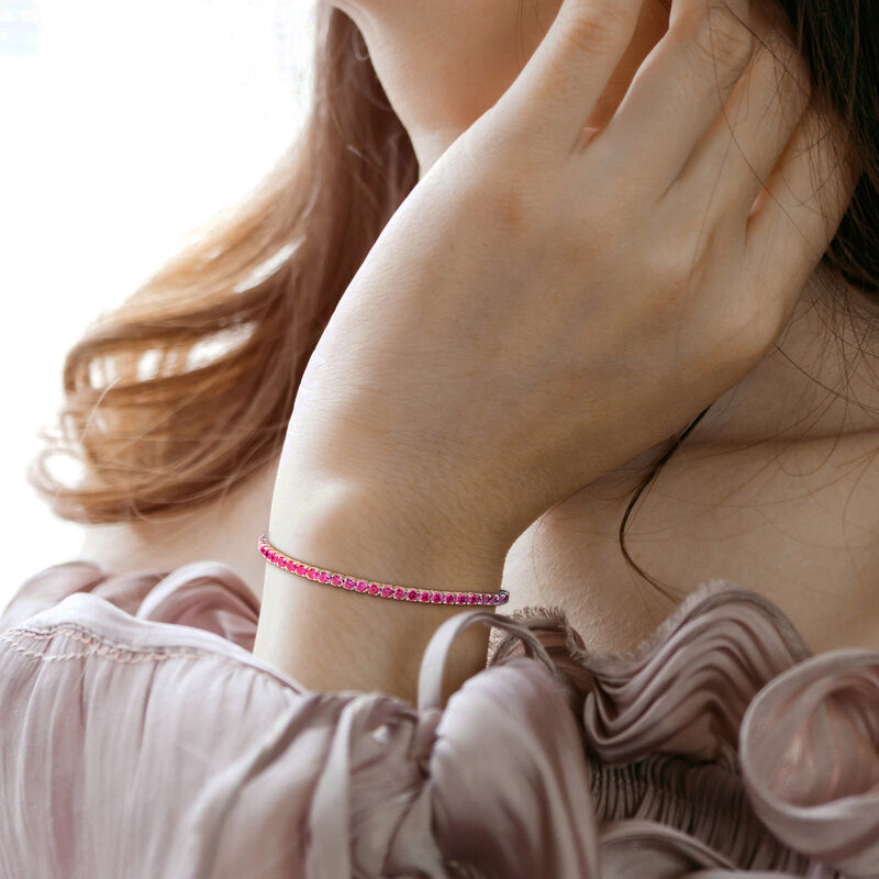 Created Ruby Bracelet in Sterling Silver image number null