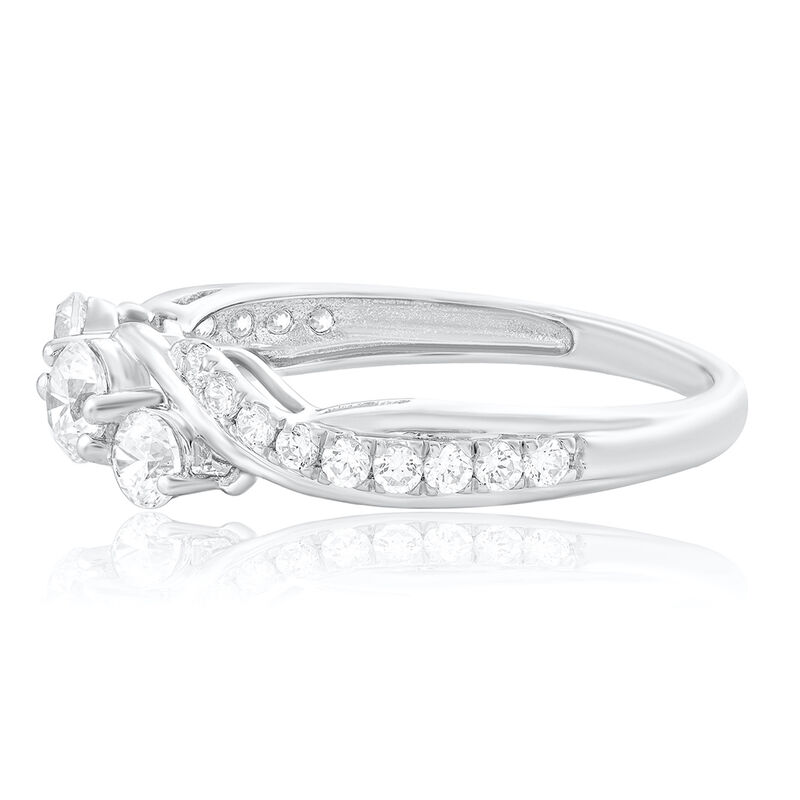 Brilliant-Cut 3/4ctw. Diamond Three-Stone Plus Engagement Ring in 14k White Gold image number null