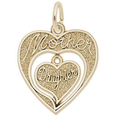 Mother Daughter Charm in 14K Yellow Gold 