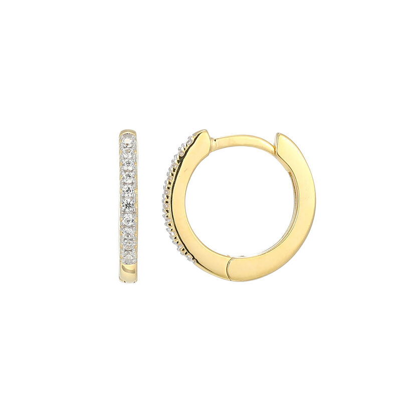 Lab Grown Diamond Hoop Earrings in Gold Plated Sterling Silver image number null