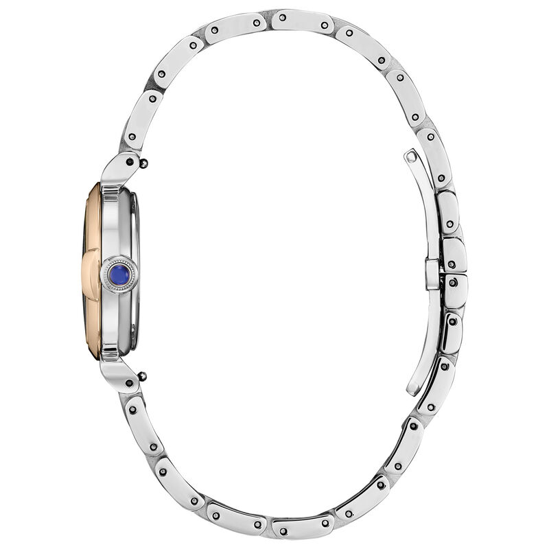 Citizen Ladies' Mae White Mother of Pearl Dial With Diamond Accent Rose Gold Tone Stainless Steel Bracelet 26mm Watch EM1136-87D image number null