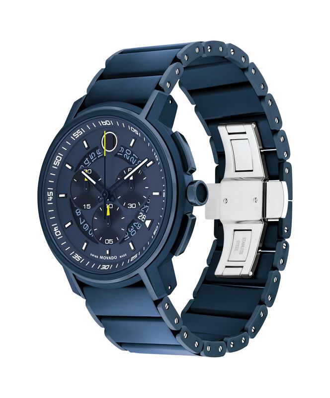 Movado Men's Strato Chronograph Blue-Tone Watch 0607555