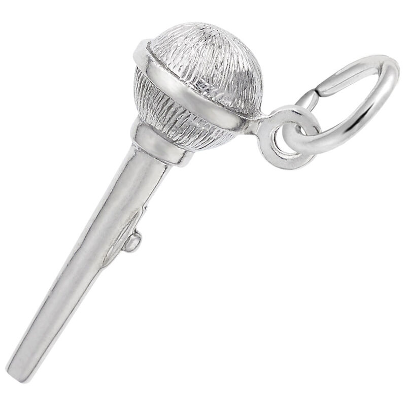 Microphone Charm in Sterling Silver image number null