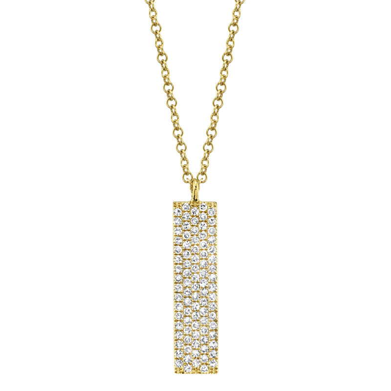 Shy Creation: Diamond ¼ct. Vertical Bar Necklace14k Yellow Gold image number null