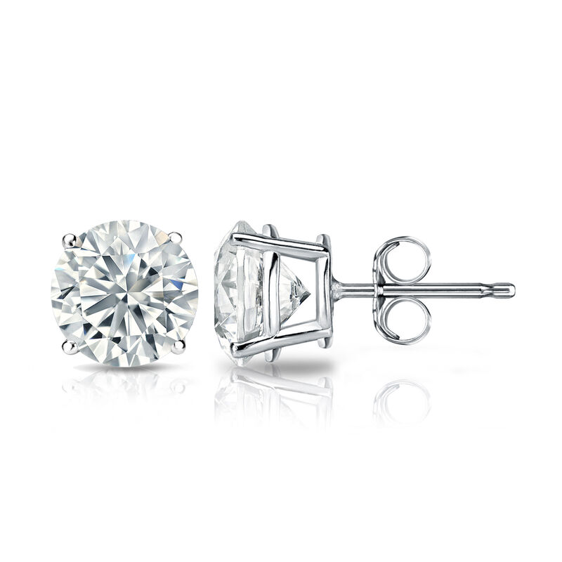 Brilliant-Cut Lab Grown 2ctw. EF VS Diamond Stud Earrings in 14k White Gold image number null