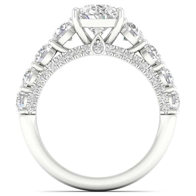 Pear-Shaped Lab Grown 3.75ctw. Diamond Cathedral Engagement Ring in 14k White Gold image number null