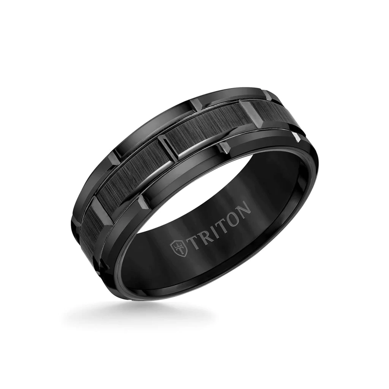 Triton Black Tungsten Carbide Band image number null