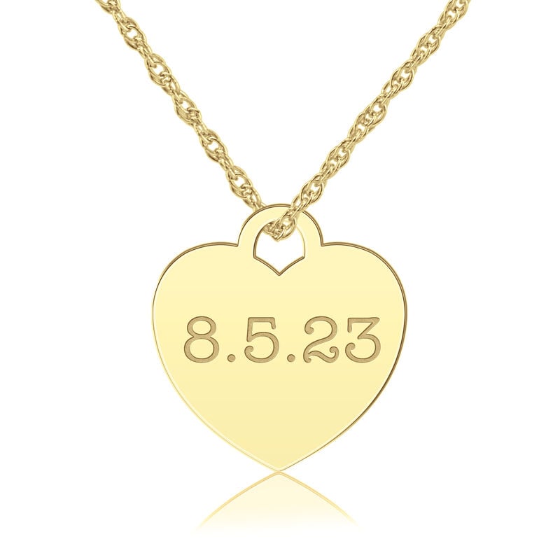 High Polished Personalized Heart Pendant in Yellow Gold Plated Sterling Silver image number null