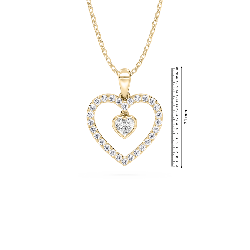 Lab Grown Diamond 1/2ctw. Heart Pendant in 10k Yellow Gold image number null