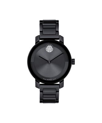 Movado Bold Evolution 2.0 Ladies Black Ceramic & Textured Dial 34mm Watch 3601235