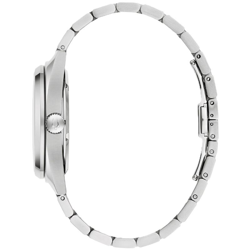 Bulova Men's Surveyor Auto 42 Hr. Stainless Steel Blue w/Silver Skeleton Dial Bracelet 41mm Watch 96A292 image number null