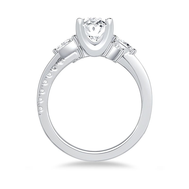 Oval-Cut Lab Grown 2 3/8ctw. Diamond with Marquise & Brilliant-Cut Accents Engagement Ring in 14ik White Gold image number null