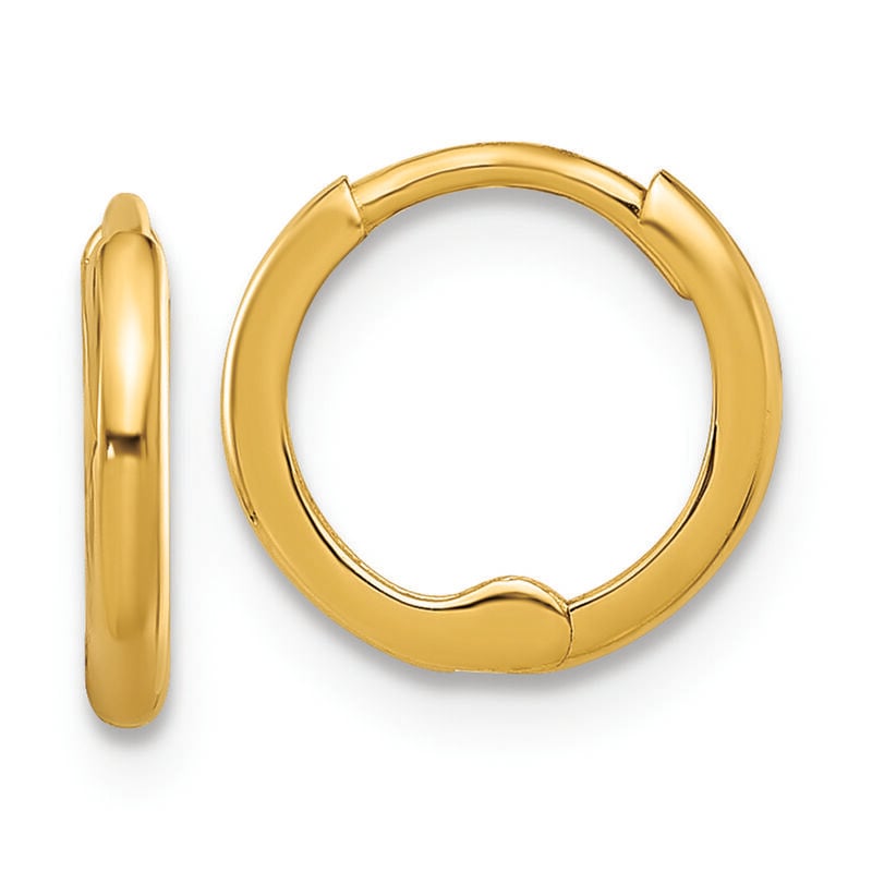 Hinged Huggie Hoop Earrings in 14k Yellow Gold image number null