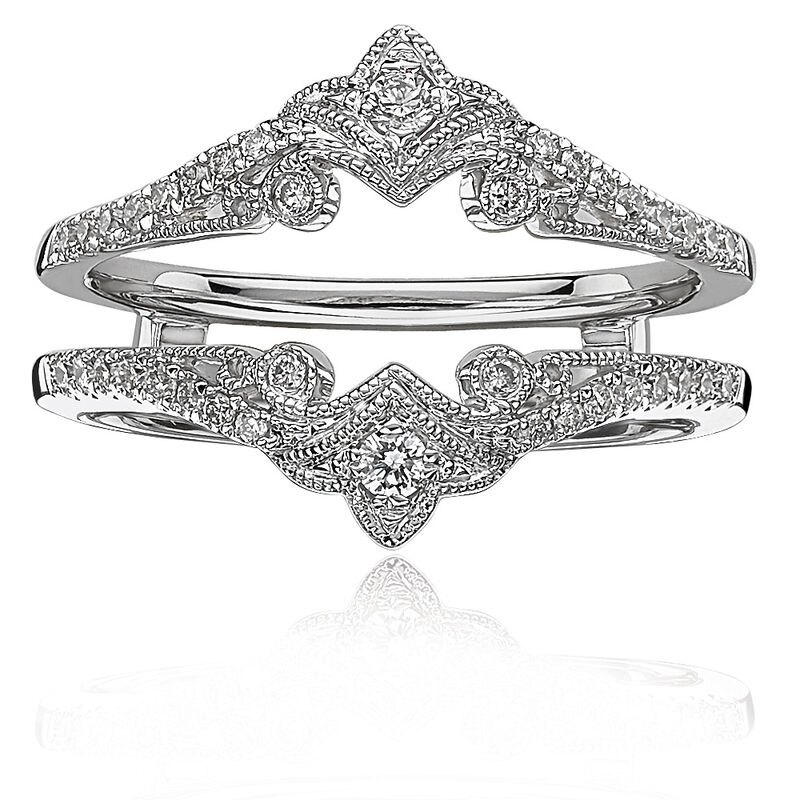 Diamond 1/4ctw. Vintage-Style Ring Insert & Enhancer in 14k White Gold image number null