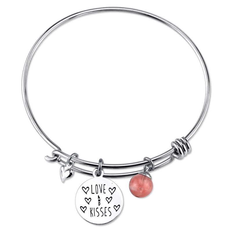 DISNEY© Minnie Mouse Cherry Quartz Bangle Bracelet in Sterling Silver image number null