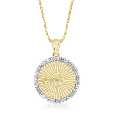 Lab Grown Diamond 1 1/8ctw. Fashion Pendant in Gold Plated Sterling Silver