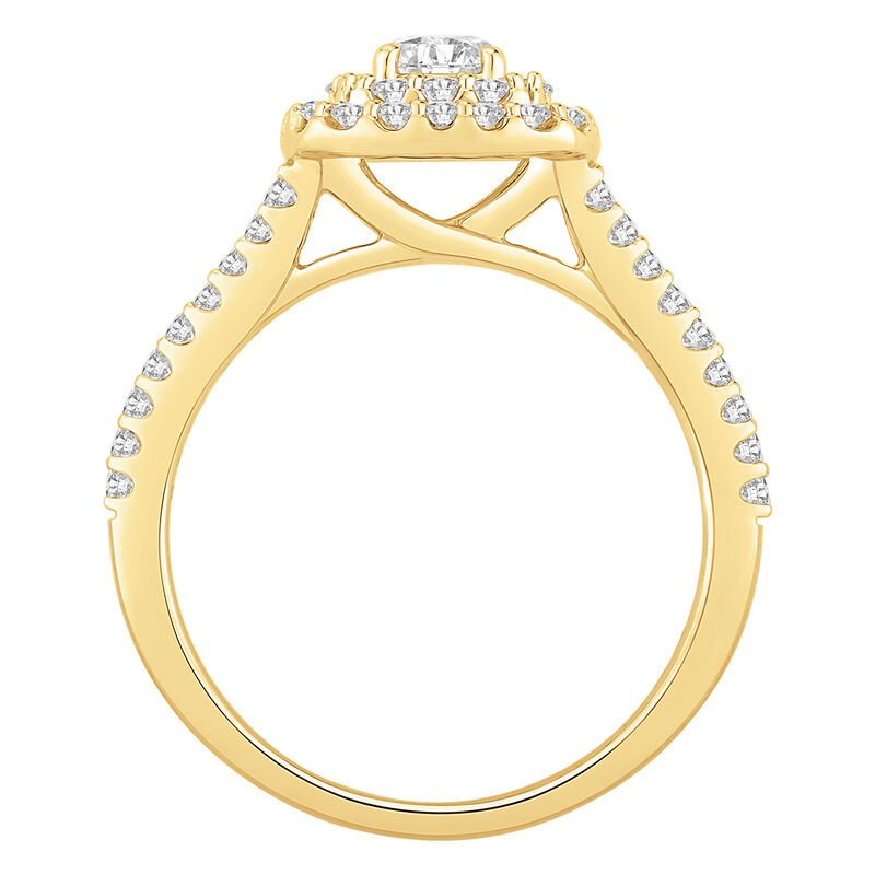 Brilliant-Cut Lab Grown 1ctw. Diamond Double Halo Engagement Ring in 14k Yellow Gold image number null