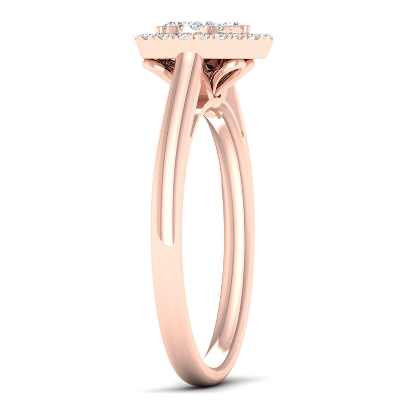 Diamond 1/4ctw. Heart Shape Cluster Promise Ring in 10k Rose Gold image number null