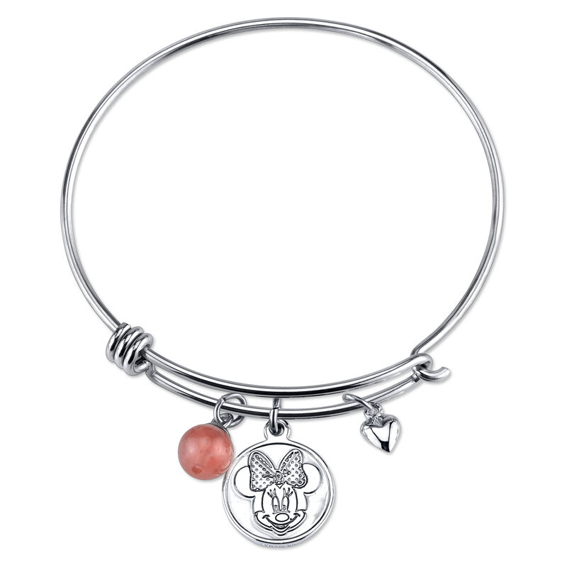 DISNEY© Minnie Mouse Cherry Quartz Bangle Bracelet in Sterling Silver image number null