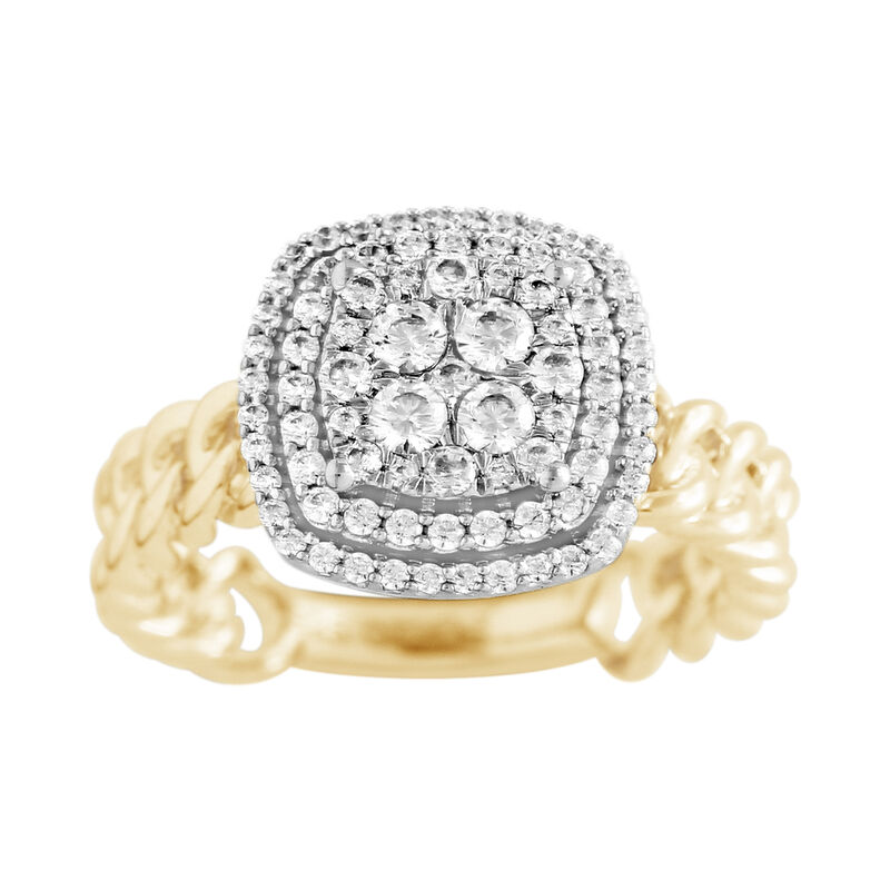 Diamond 5/8ctw. Cluster Fashion Ring in 10k Yellow Gold image number null