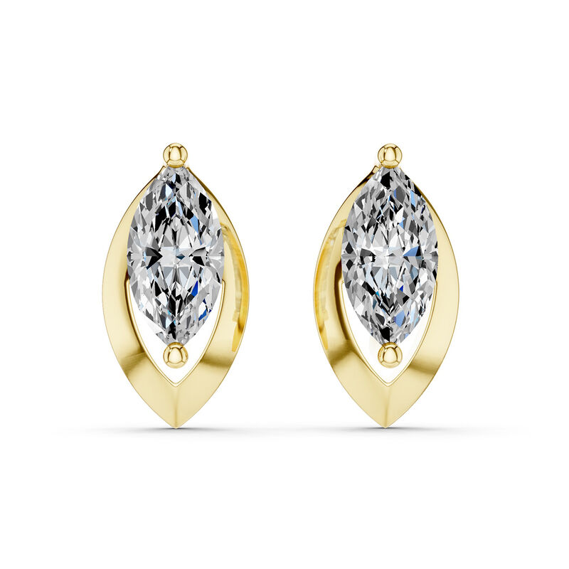 Lab Grown Diamond 1/4ctw. Marquise Stud Earrings in 10k Yellow Gold image number null