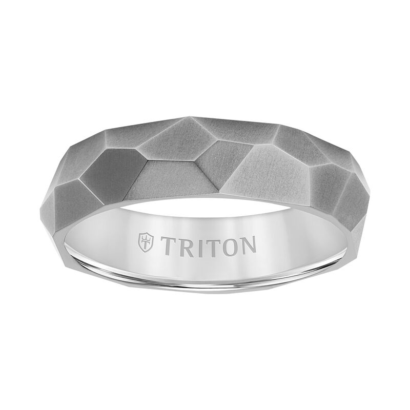 Men's Brushed & Titanium Wedding Ring (6mm) image number null