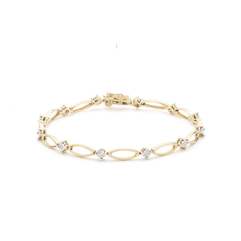 Marquise Shaped Bracelet .12ctw in 10k Yellow Gold  image number null