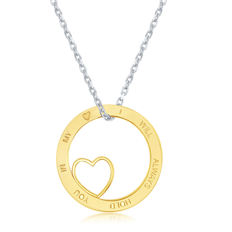 I Will Always Hold You in My Heart Pendant in Gold Plated Sterling Silver  image number null