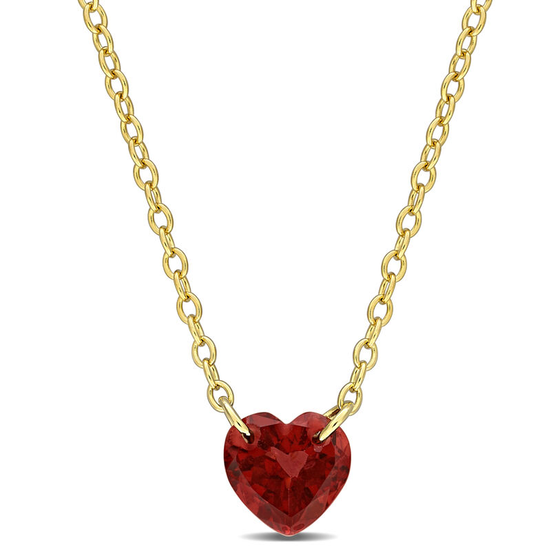 Garnet Heart Necklace in Gold Plated image number null