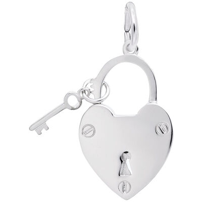 Locked With Love Charm in Sterling Silver