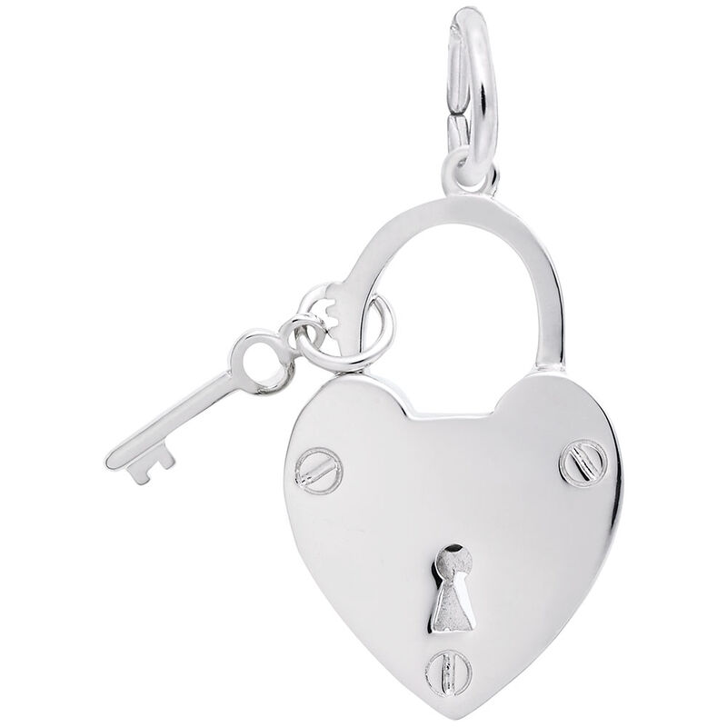Locked With Love Charm in Sterling Silver image number null