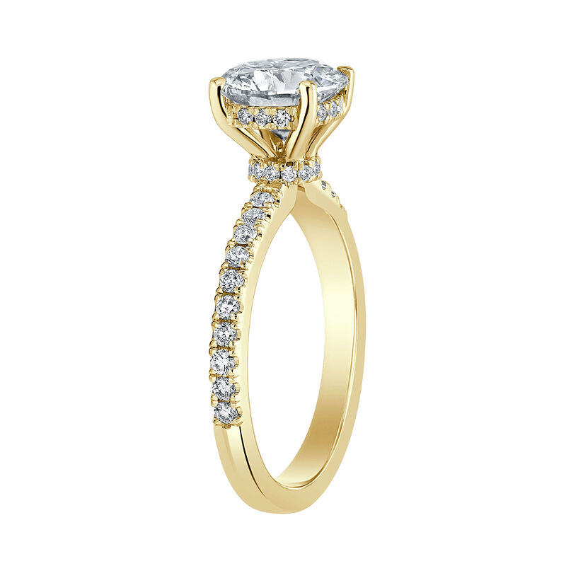 Brilliant-Cut Lab Grown 2 3/8ctw. Hidden Halo Collar Engagement Ring in 14k Yellow Gold image number null