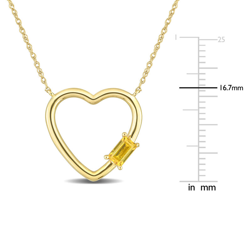 Citrine Open Heart Necklace in 10k Yellow Gold image number null