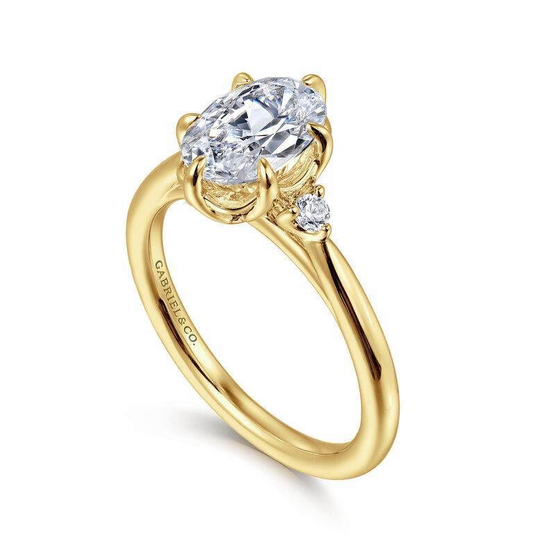 Gabriel & Co. "Blaise" Three Stone 14k Yellow Gold Diamond Ring Setting ER16200O6Y44JJ image number null