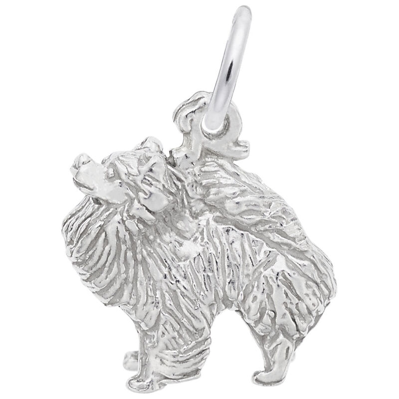 Pomeranian Charm in Sterling Silver image number null