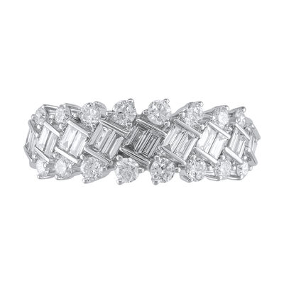 Diamond 1ctw. Baguette & 14k White Gold Anniversary Ring