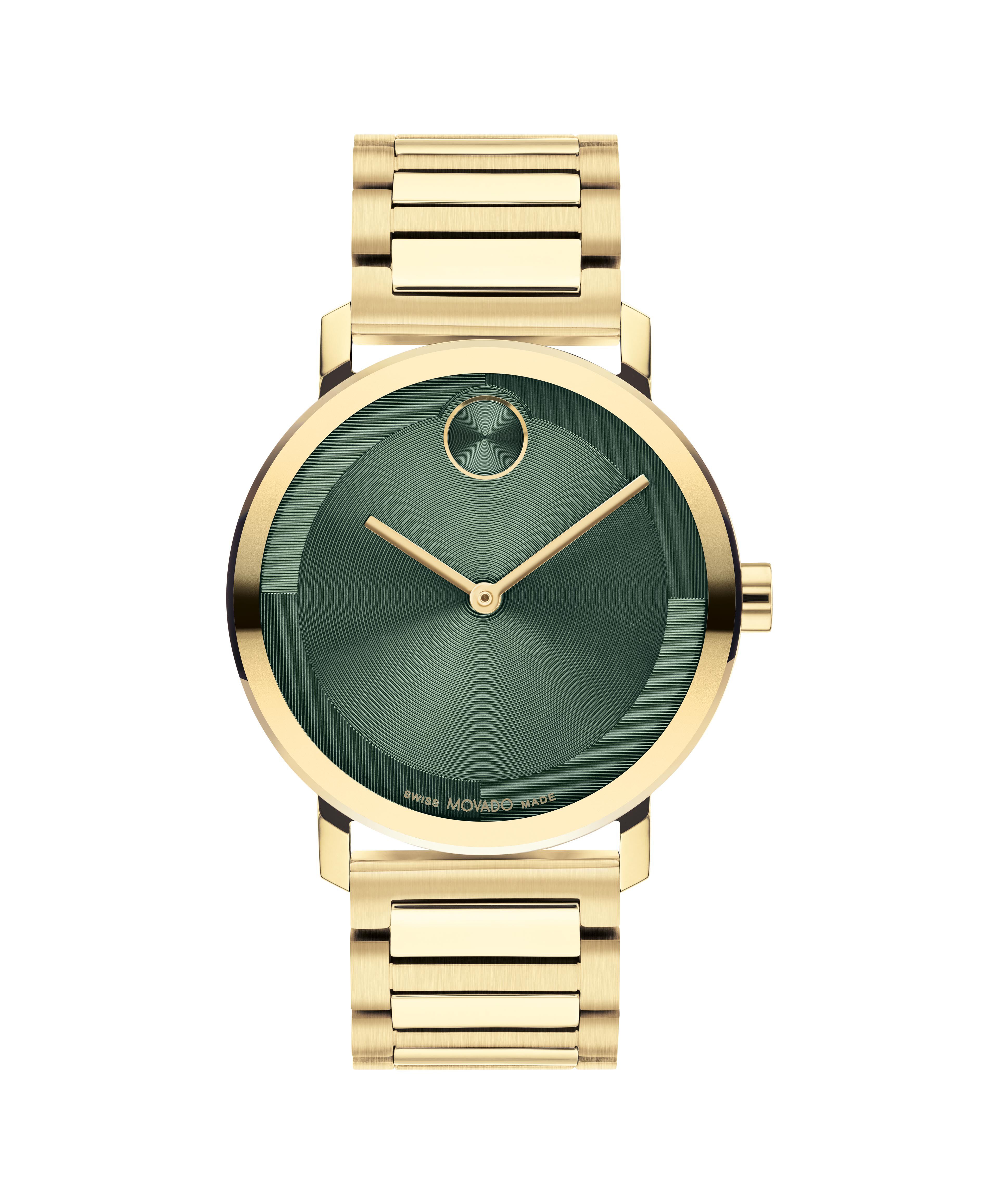 Movado Bold Men's Yellow Gold Tone Ion Plated Stainless Steel