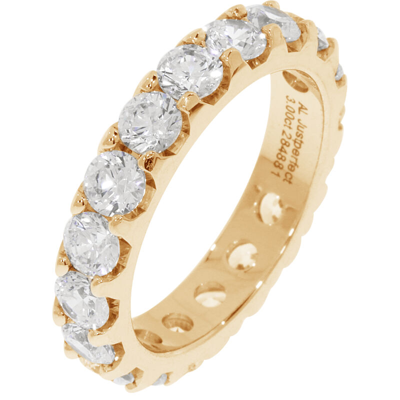 Round Prong Set 3ctw. Eternity Band in 14K Yellow Gold (GH, SI) image number null